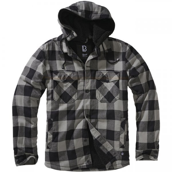 Brandit Lumberjacket Hooded - Black / Charcoal - 3XL