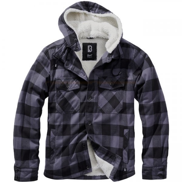 Brandit Lumberjacket Hooded - Black / Grey - 6XL