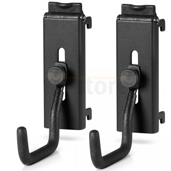 Savior Equipment Wall Rack System Adjustable J-Hook 2 Pack - Black