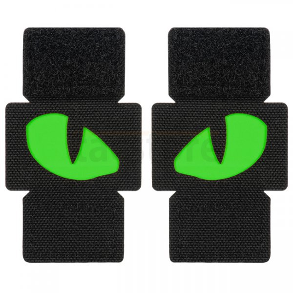 M-Tac Green Tiger Eyes Laser Cut Patch - Black