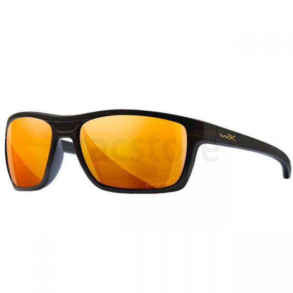 Wiley X WX Kingpin Captivate Polarized Bronze Mirror - Black