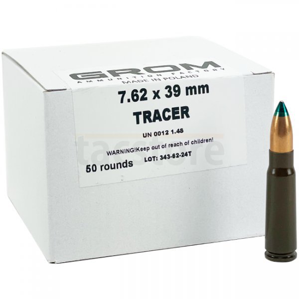 GROM 7.62x39 112gr FMJ Tracer Surplus 50rds