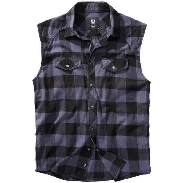 Brandit Checkshirt Sleeveless - Black / Grey - M