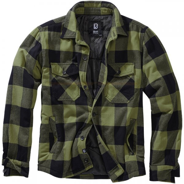 Brandit Lumberjacket - Black / Olive - M