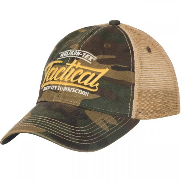 Helikon-Tex Tactical Trucker Cap Dirty Washed Cotton - US Woodland / Khaki