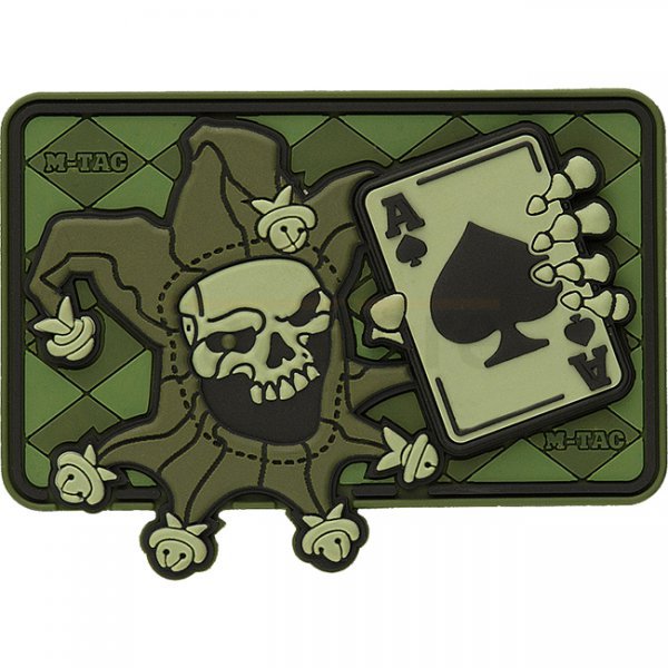M-Tac Joker Skull 3D Rubber Patch - Olive
