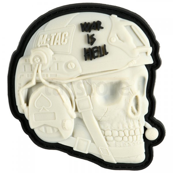 M-Tac War is Hell 3D Rubber Patch - White