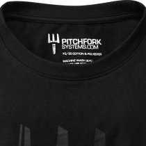 Pitchfork Trident Print T-Shirt - Black - L