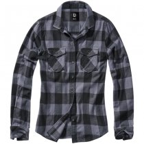 Brandit Amy Flanell Shirt Girls - Black / Grey - 4XL