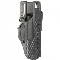 BLACKHAWK T-Series L2D LB Duty Holster Basketweave Glock 17/19/22/23/31/32/45/47 TLR-1/2 RH - Black