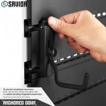 Savior Equipment Wall Rack System Adjustable J-Hook 2 Pack - Black