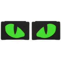 M-Tac Green Tiger Eyes Laser Cut Patch - Black