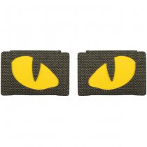 M-Tac Yellow Tiger Eyes Laser Cut Patch - Ranger Green