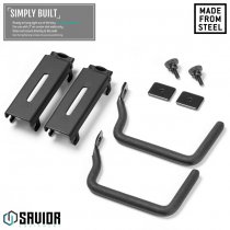 Savior Equipment Wall Rack System Adjustable J-Hook Large 2 Pack - Black