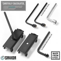 Savior Equipment Wall Rack System Adjustable Pistol & Suppressor Rod 2 Pack - Black