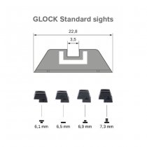 Glock Polymer Rear Sight 6.9mm