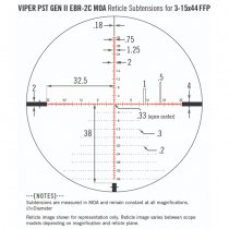 Vortex Optics Viper PST Gen II 3-15x44 FFP Riflescope EBR-7C MOA