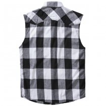 Brandit Checkshirt Sleeveless - White / Black - L