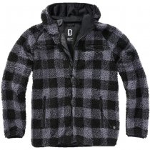 Brandit Teddyfleece Worker Jacket - Black / Grey - 7XL