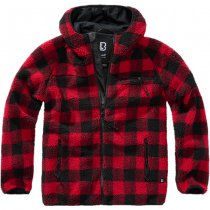 Brandit Teddyfleece Worker Jacket - Red / Black - 3XL