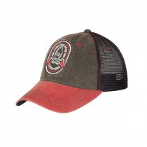 Helikon-Tex Shooting Time Trucker Cap Dirty Washed Cotton - Dirty Washed Black / Dirty Washed Red C