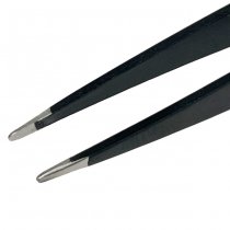 Pitchfork Point Tip Tweezers - Black